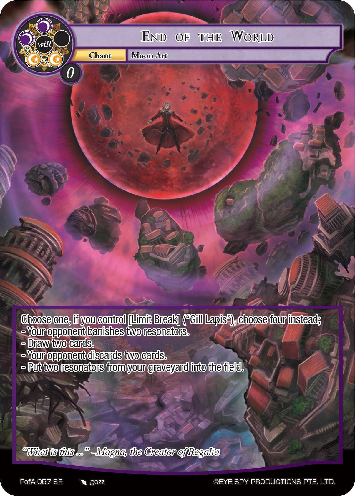 End of the World (Full Art) (PofA-057) [Alice Origin IV: Prologue of Attoractia] - POKÉ JEUX