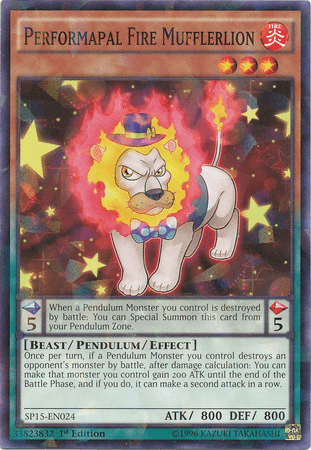 Performapal Fire Mufflerlion [SP15-EN024] Shatterfoil Rare - POKÉ JEUX