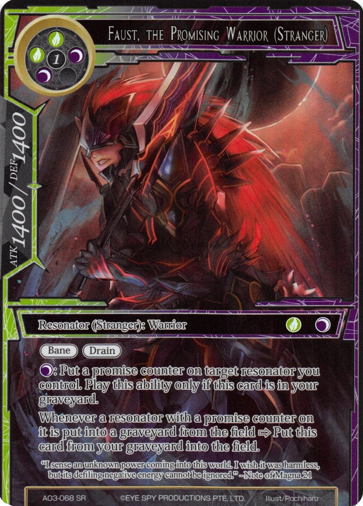 Faust, the Promising Warrior (Stranger) (Full Art) (AO3-068) [Alice Origin III] - POKÉ JEUX