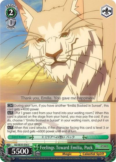 Feelings Toward Emilia, Puck (RZ/SE35-E36 C) [Re:ZERO: The Frozen Bond] - POKÉ JEUX