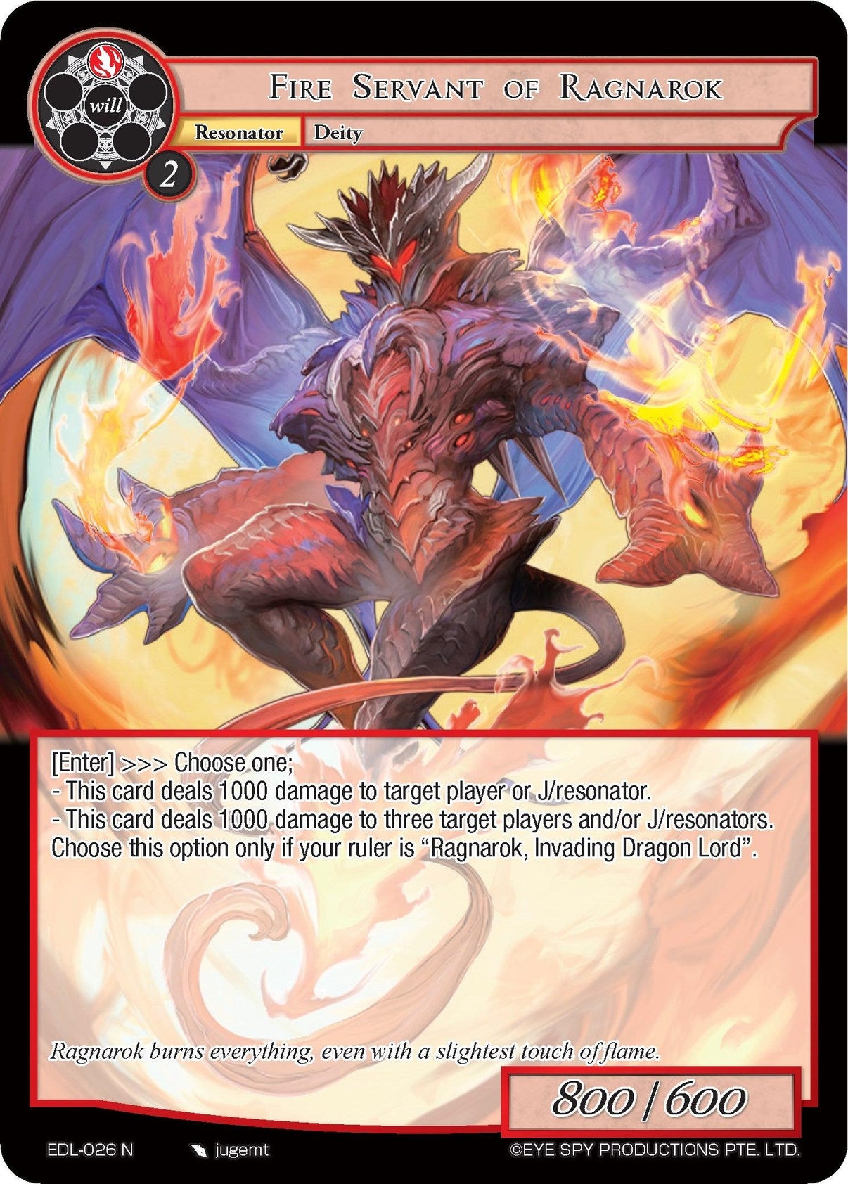 Fire Servant of Ragnarok (EDL-026) [The Epic of the Dragon Lord] - POKÉ JEUX