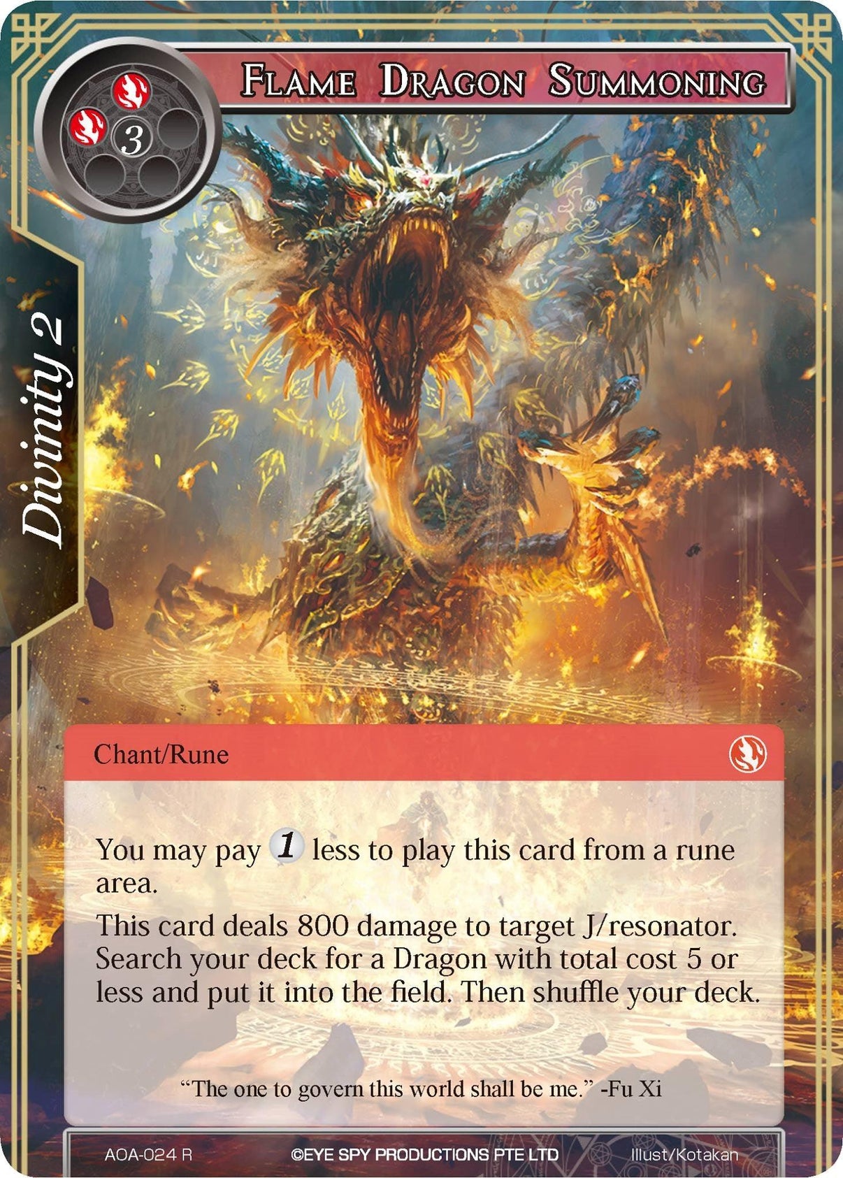 Flame Dragon Summoning (AOA-024) [Awakening of the Ancients] - POKÉ JEUX
