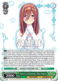 Flowers of Gratitude, Miku Nakano (5HY/W101-E027 R) [The Quintessential Quintuplets Movie] - POKÉ JEUX