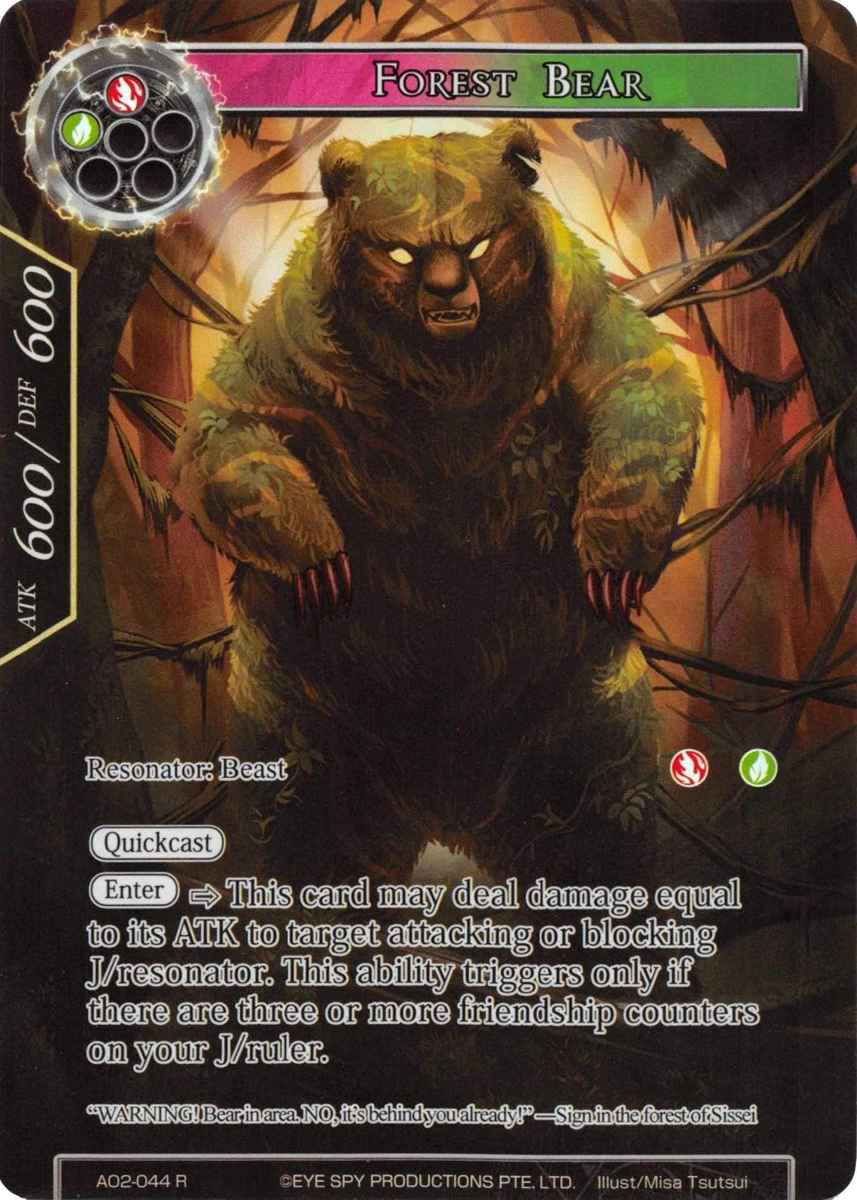 Forest Bear (Full Art) (AO2-044) [Alice Origin II] - POKÉ JEUX