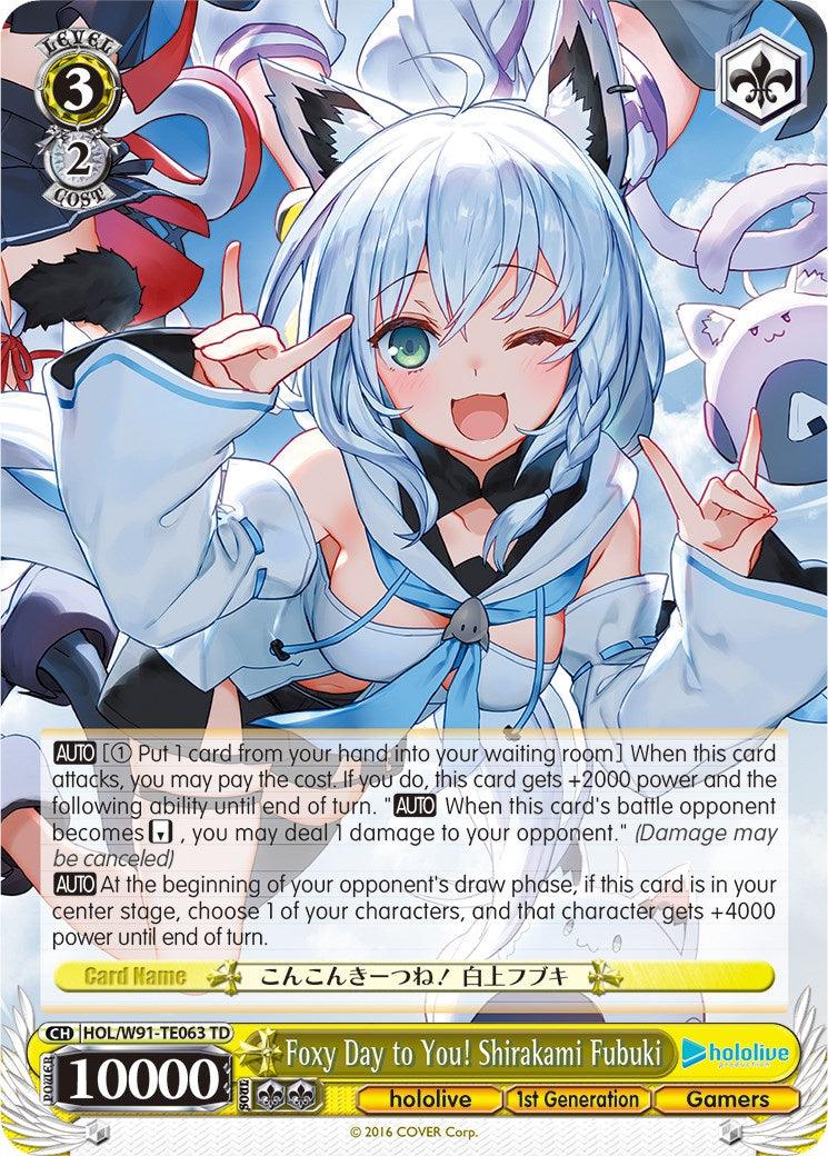 Foxy Day to You! Shirakami Fubuki (HOL/W91-TE063 TD) [hololive production] - POKÉ JEUX
