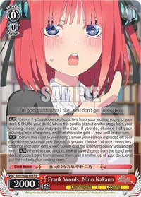 Frank Words, Nino Nakano (5HY/W90-E057 R) [The Quintessential Quintuplets 2] - POKÉ JEUX