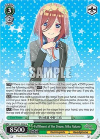 Fulfillment of Her Dream, Miku Nakano (5HY/W101-E036 U) [The Quintessential Quintuplets Movie] - POKÉ JEUX