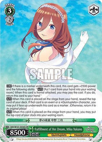 Fulfillment of Her Dream, Miku Nakano (5HY/W101-E036S SR) [The Quintessential Quintuplets Movie] - POKÉ JEUX