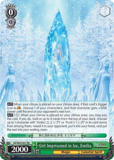 Girl Imprisoned in Ice, Emilia (RZ/SE35-E01 RR) (Parallel Foil) [Re:ZERO: The Frozen Bond] - POKÉ JEUX