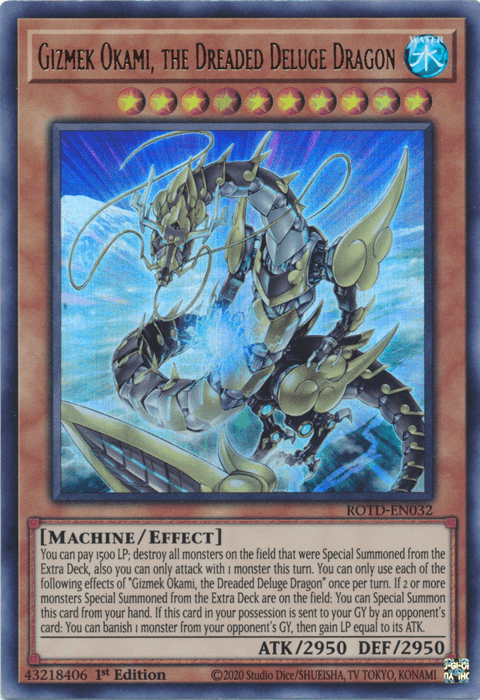 Gizmek Okami, the Dreaded Deluge Dragon [ROTD-EN032] Ultra Rare - POKÉ JEUX