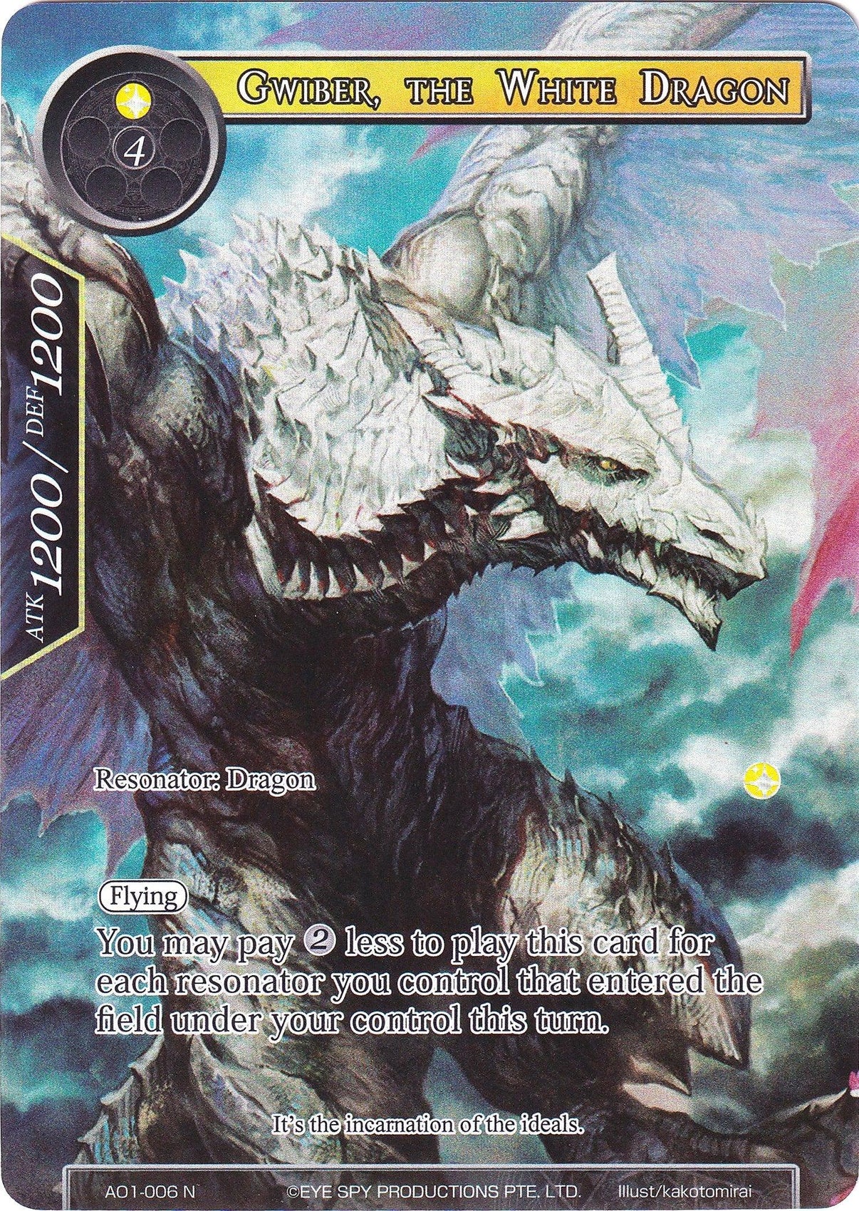 Gwiber, the White Dragon (Full Art) (AO1-006) [Alice Origin] - POKÉ JEUX