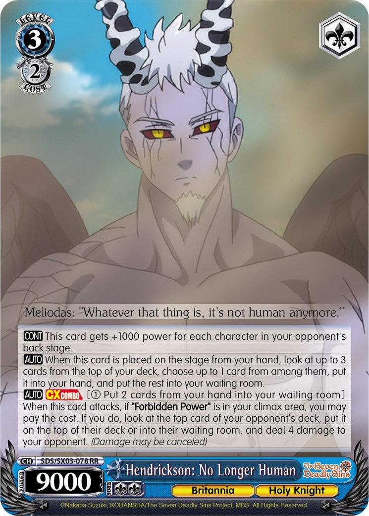 Hendrickson: No Longer Human (SDS/SX03-078 RR) [The Seven Deadly Sins] - POKÉ JEUX