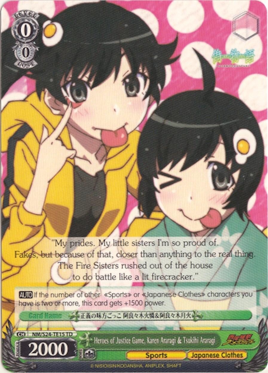 Heroes of Justice Game, Karen Araragi & Tsukihi Araragi (NM/S24-TE15 TD) [NISEMONOGATARI] - POKÉ JEUX