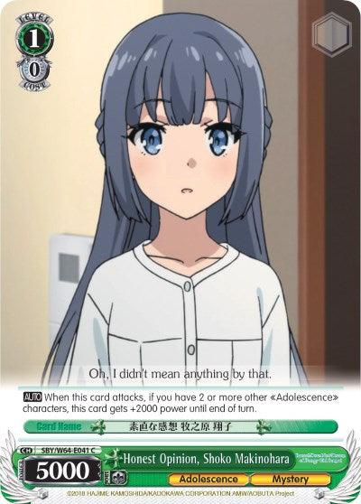 Honest Opinion, Shoko Makinohara (SBY/W64-E041 C) [Rascal Does Not Dream of Bunny Girl Senpai] - POKÉ JEUX