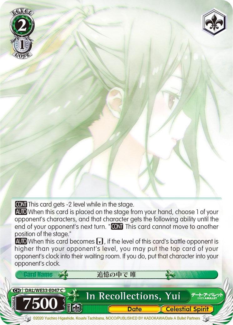 In Recollections, Yui (DAL/WE33-E047 C) [Date A Bullet] - POKÉ JEUX