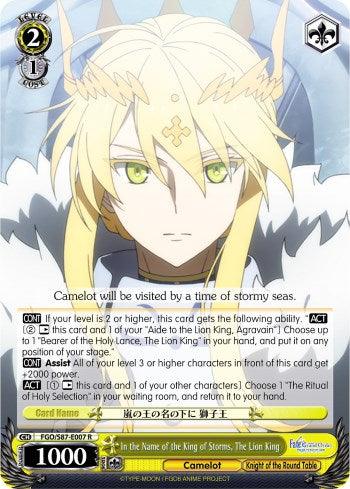 In the Name of the King of Storms, The Lion King (FGO/S87-E007 R) [Fate/Grand Order THE MOVIE Divine Realm of the Round Table: Camelot] - POKÉ JEUX