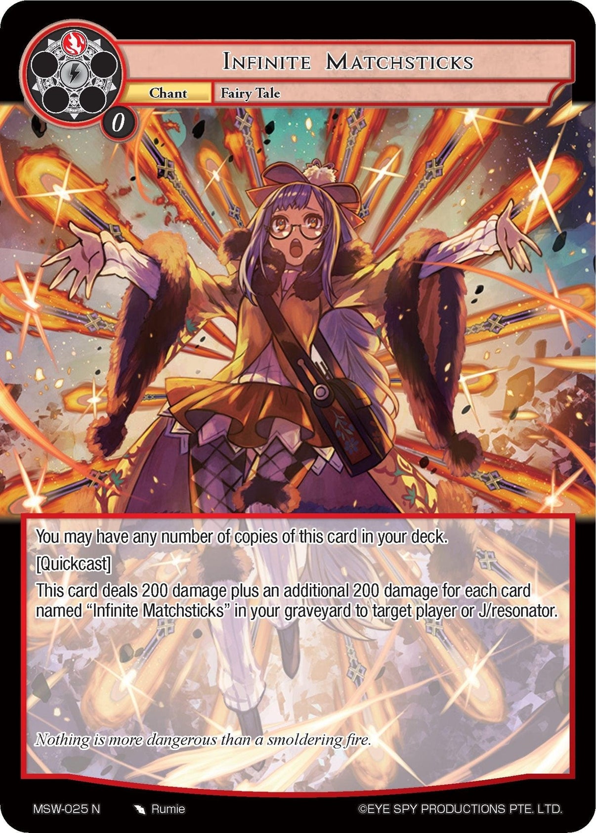 Infinite Matchsticks (MSW-025) [The Magic Stone War - Zero] - POKÉ JEUX