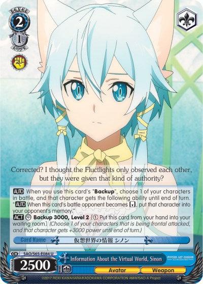Information About the Virtual World, Sinon (SAO/S65-E084 U) [Sword Art Online -Alicization-] - POKÉ JEUX