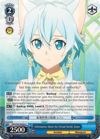 Information About the Virtual World, Sinon (SAO/S65-E084 U) [Sword Art Online -Alicization-] - POKÉ JEUX