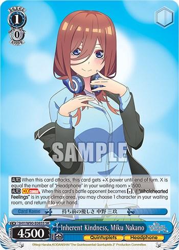 Inherent Kindness, Miku Nakano (5HY/W90-E085S SR) [The Quintessential Quintuplets 2] - POKÉ JEUX