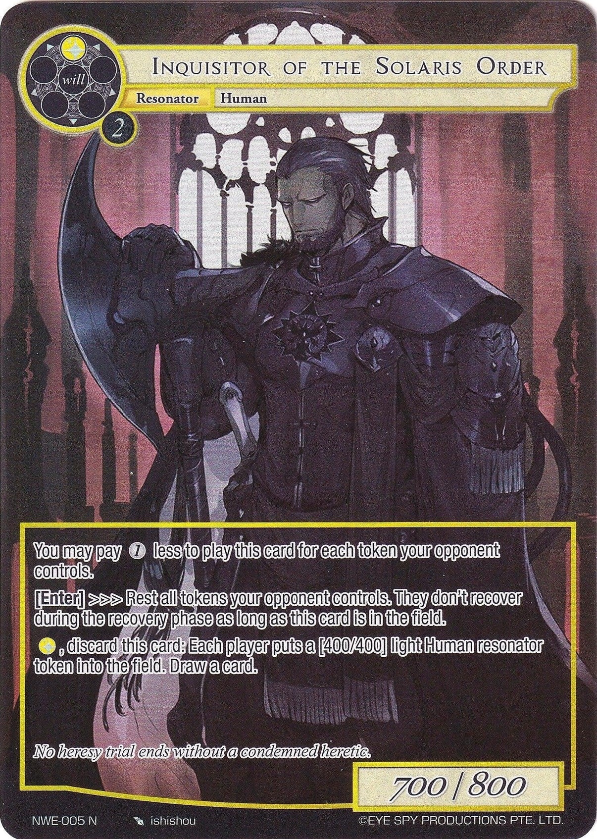 Inquisitor of the Solaris Order (Full Art) (NWE-005 N) [A New World Emerges] - POKÉ JEUX