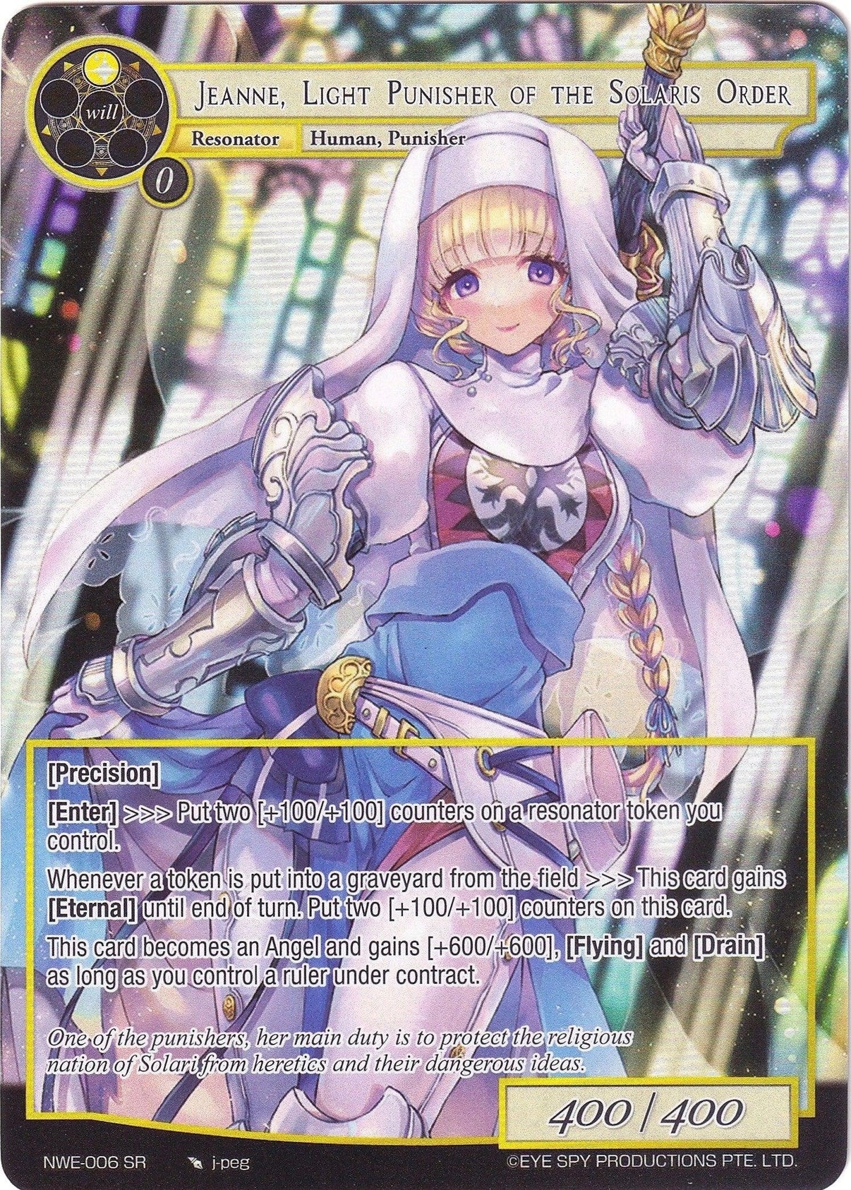 Jeanne, Light Punisher of the Solaris Order (Full Art) (NWE-006 SR) [A New World Emerges] - POKÉ JEUX