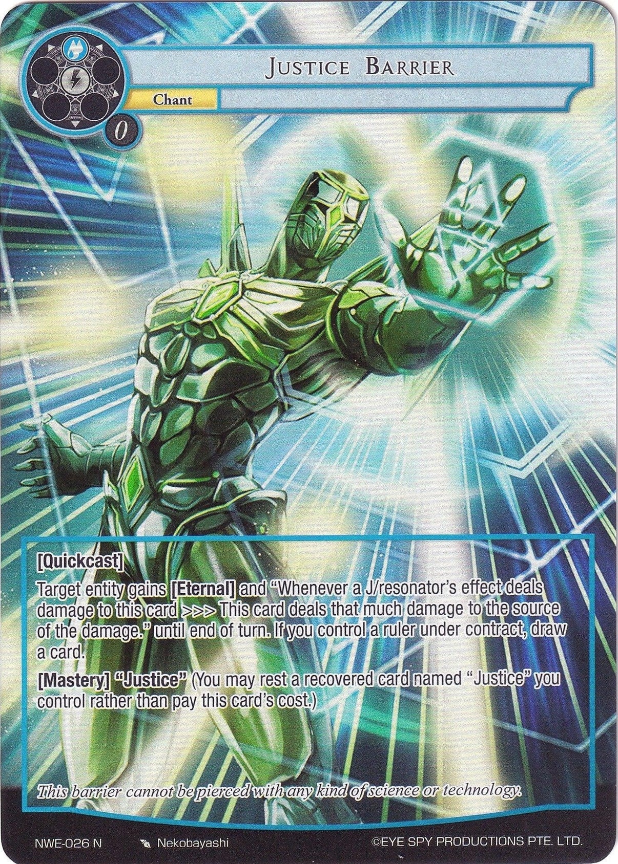 Justice Barrier (Full Art) (NWE-026 N) [A New World Emerges] - POKÉ JEUX