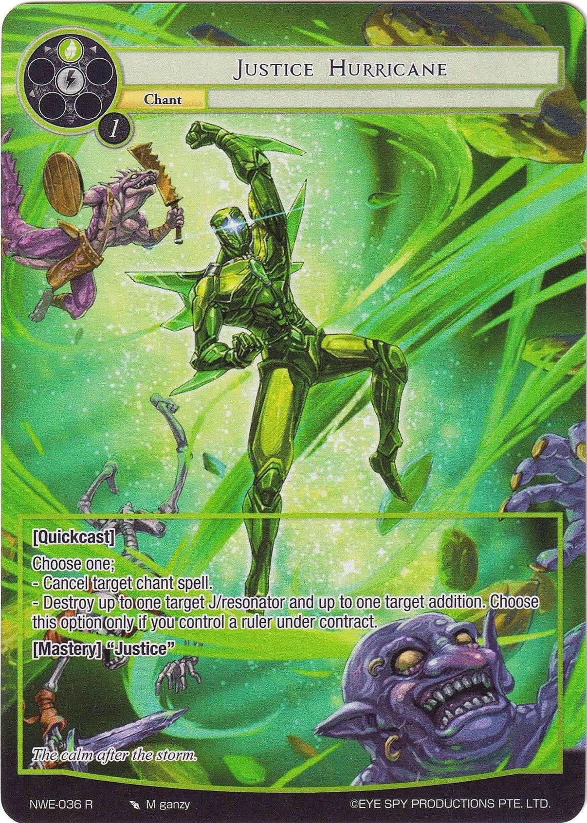 Justice Hurricane (Full Art) (NWE-036 R) [A New World Emerges] - POKÉ JEUX