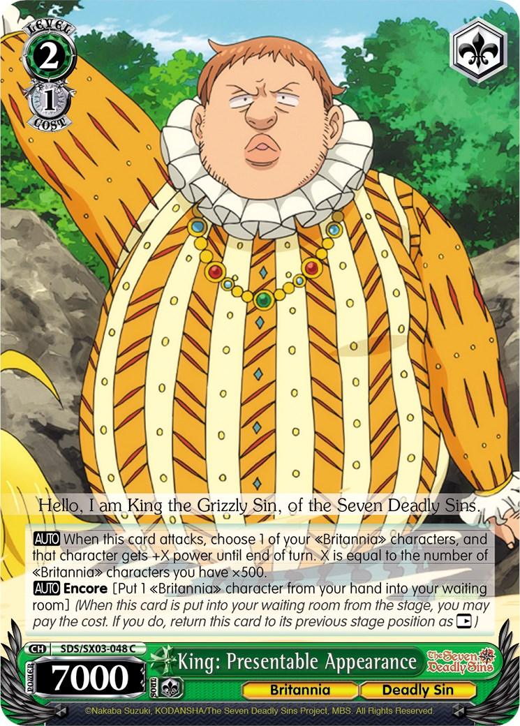 King: Presentable Appearance (SDS/SX03-048 C) [The Seven Deadly Sins] - POKÉ JEUX