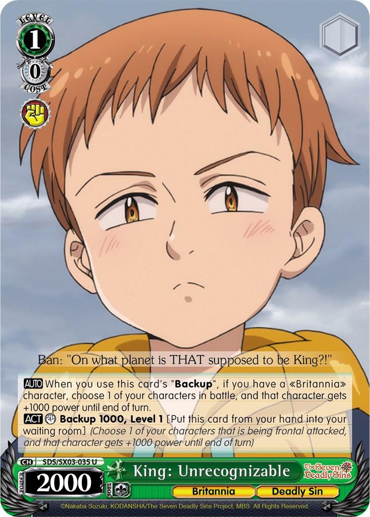 King: Unrecognizable (SDS/SX03-035 U) [The Seven Deadly Sins] - POKÉ JEUX