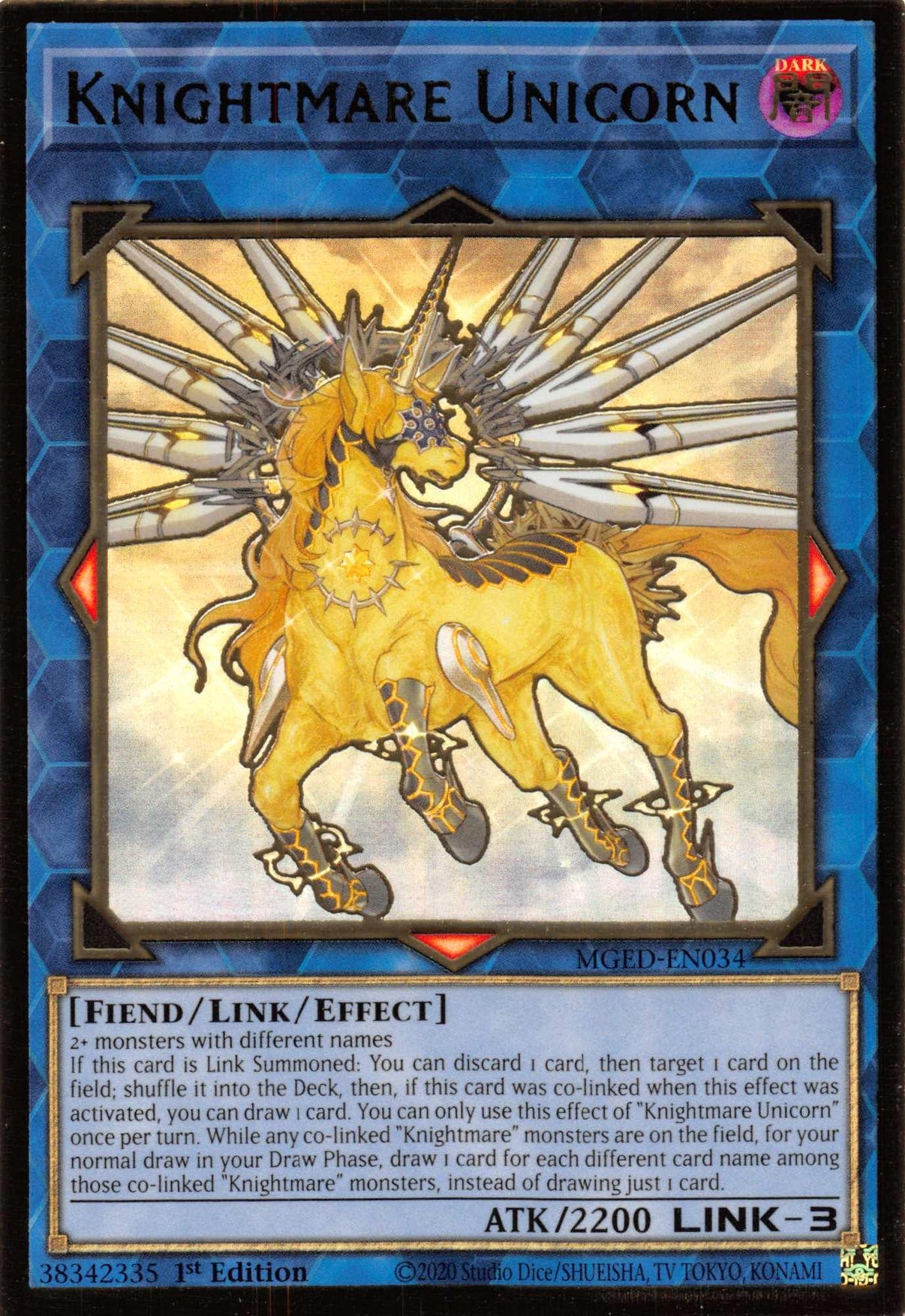 Knightmare Unicorn [MGED-EN034] Gold Rare - POKÉ JEUX