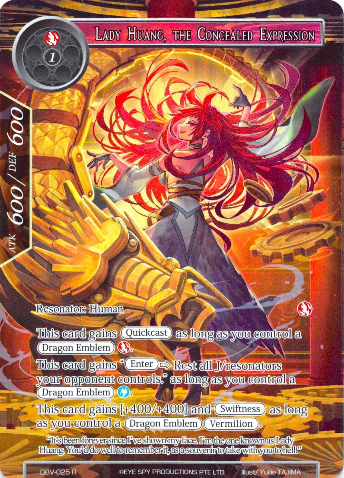 Lady Huang, The Concealed Expression (Full Art) (DBV-025) [The Decisive Battle of Valhalla] - POKÉ JEUX