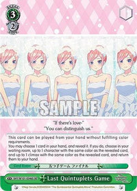 Last Quintuplets Game (5HY/W101-E046S SR) [The Quintessential Quintuplets Movie] - POKÉ JEUX