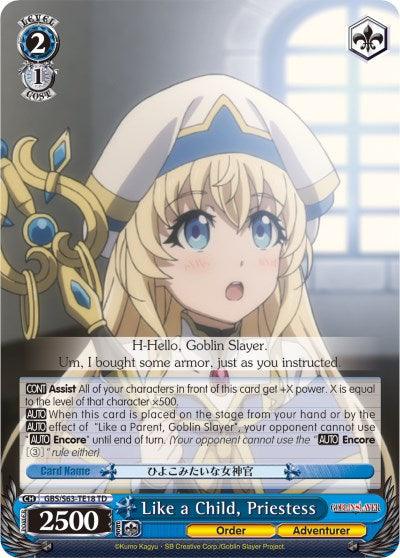 Like a Child, Priestess (GBS/S63-TE18 TD) [Goblin Slayer] - POKÉ JEUX