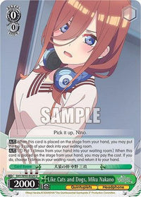 Like Cats and Dogs, Miku Nakano (5HY/W90-E029 U) [The Quintessential Quintuplets 2] - POKÉ JEUX