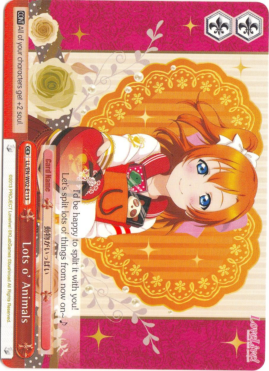 Lots o' Animals (LL/EN-W02-E113 CC) [Love Live! DX Vol.2] - POKÉ JEUX