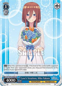Love's Vexations, Miku Nakano (5HY/W90-E086S SR) [The Quintessential Quintuplets 2] - POKÉ JEUX