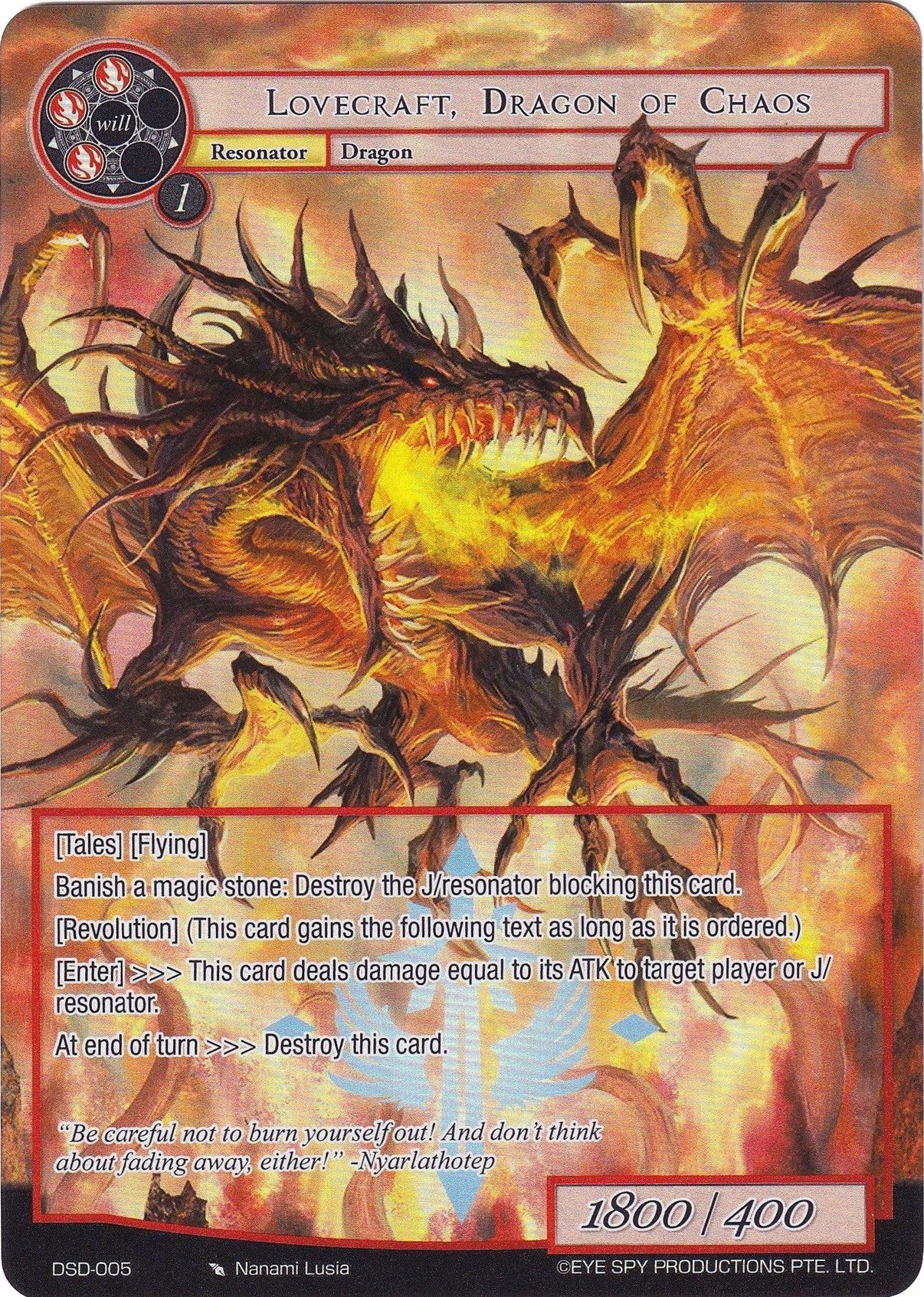 Lovecraft, Dragon of Chaos (Full Art) (DSD-005) [Starter Deck: Tales] - POKÉ JEUX