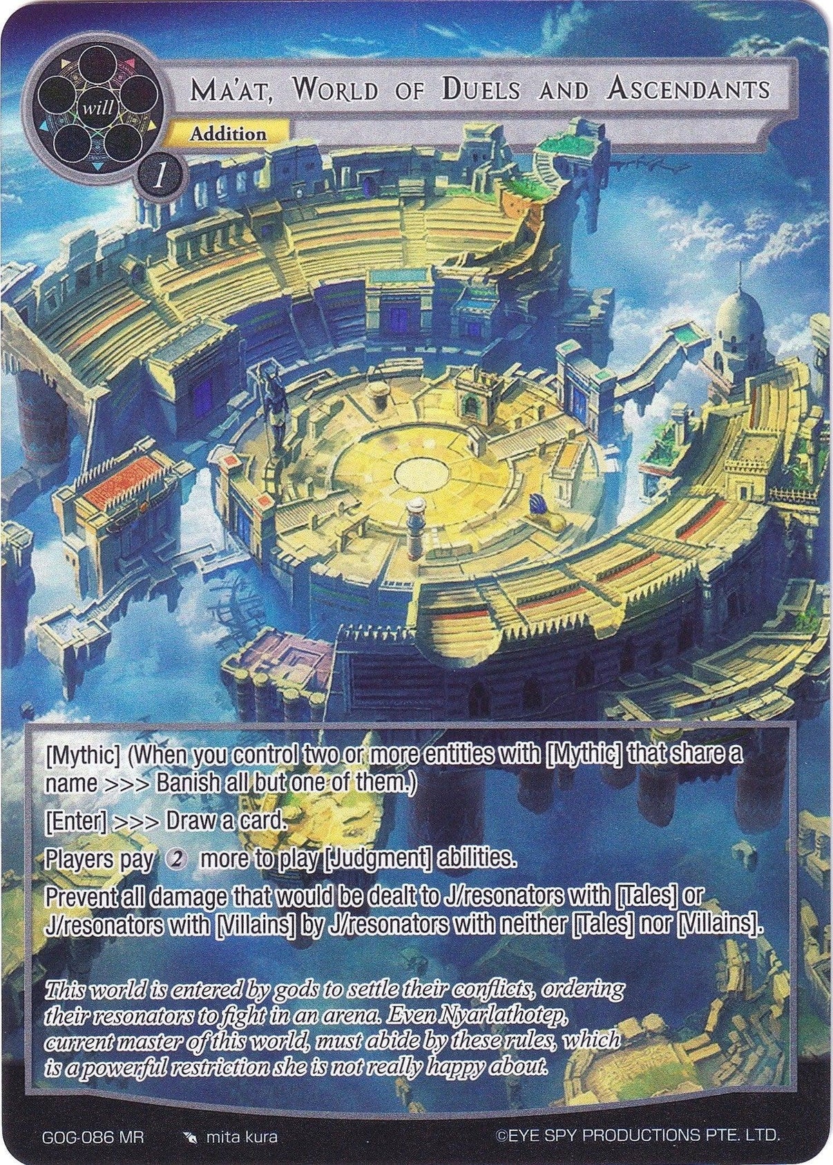 Ma'at, World of Duels and Ascendants (Full Art) (GOG-086) [Game of Gods] - POKÉ JEUX