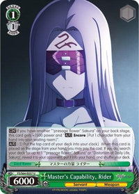Master's Capability, Rider (FS/S64-E037 U) [Fate/Stay Night [Heaven's Feel]] - POKÉ JEUX