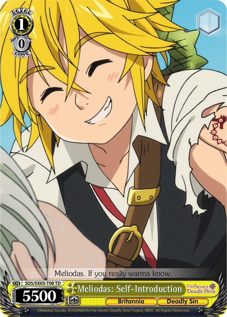 Meliodas: Self-Introduction (SDS/SX03-T08 TD) [The Seven Deadly Sins] - POKÉ JEUX