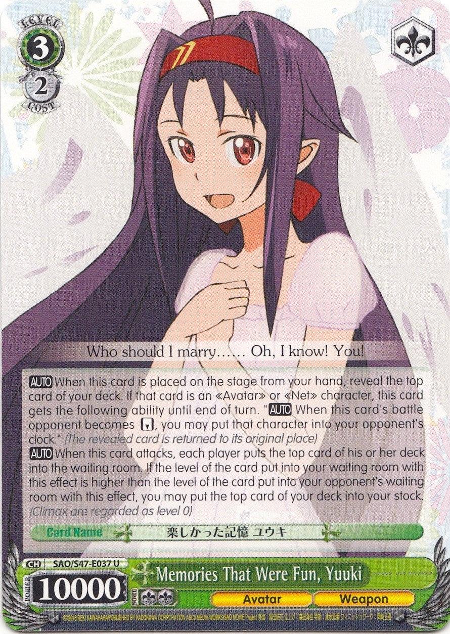 Memories That Were Fun, Yuuki (SAO/S47-E037 U) [Sword Art Online Re: Edit] - POKÉ JEUX