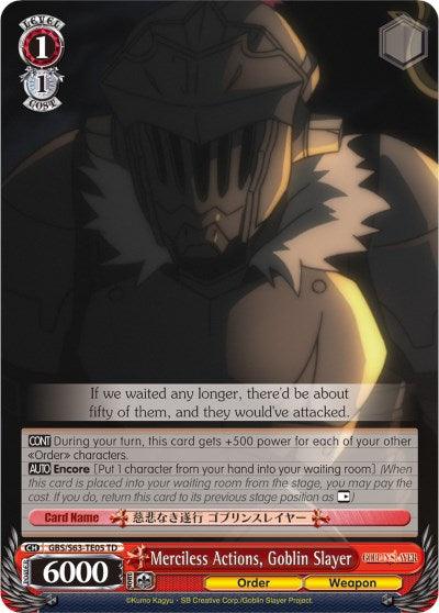 Merciless Actions, Goblin Slayer (GBS/S63-TE05 TD) [Goblin Slayer] - POKÉ JEUX