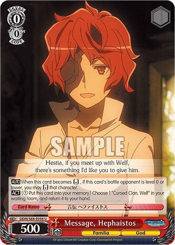 Message, Hephaistos (DDM/S88-E056 U) [Is it Wrong to Try to Pick Up Girls in a Dungeon?] - POKÉ JEUX