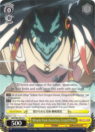 Miracle from Ancestors, Lizard Priest (GBS/S63-E014 C) [Goblin Slayer] - POKÉ JEUX