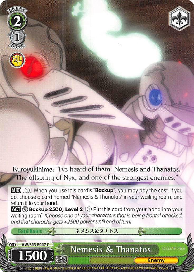 Nemesis & Thanatos (AW/S43-E047	C) [Accel World -Infinite Burst-] - POKÉ JEUX
