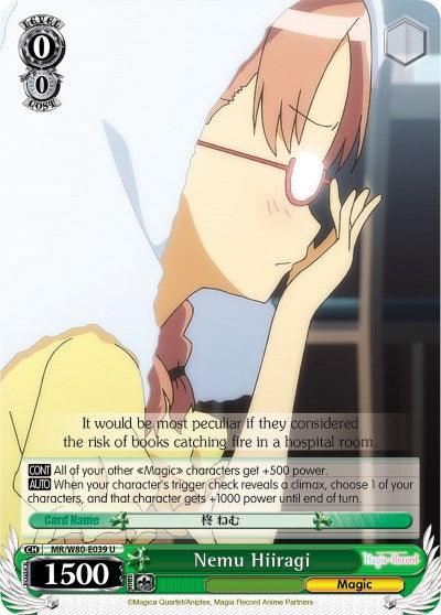 Nemu Hiiragi (MR/W80-E039 U) [Magia Record: Puella Magi Madoka Magica [Side Story] (Anime)] - POKÉ JEUX