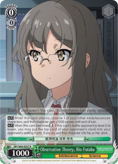 Observation Theory, Rio Futaba (SBY/W64-E027 R) [Rascal Does Not Dream of Bunny Girl Senpai] - POKÉ JEUX