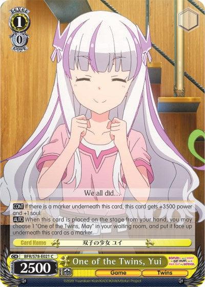 One of the Twins, Yui (BFR/S78-E021 C) [BOFURI: I Don't Want to Get Hurt, so I'll Max Out My Defense] - POKÉ JEUX