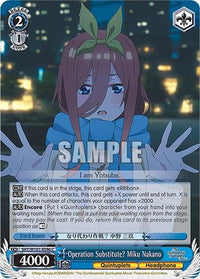 Operation Substitute? Miku Nakano (5HY/W101-E096 C) [The Quintessential Quintuplets Movie] - POKÉ JEUX